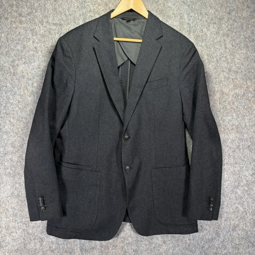 Banana Republic Jacket Mens 42R Gray Blazer Slim Fit Modern Cotton Casual Preppy